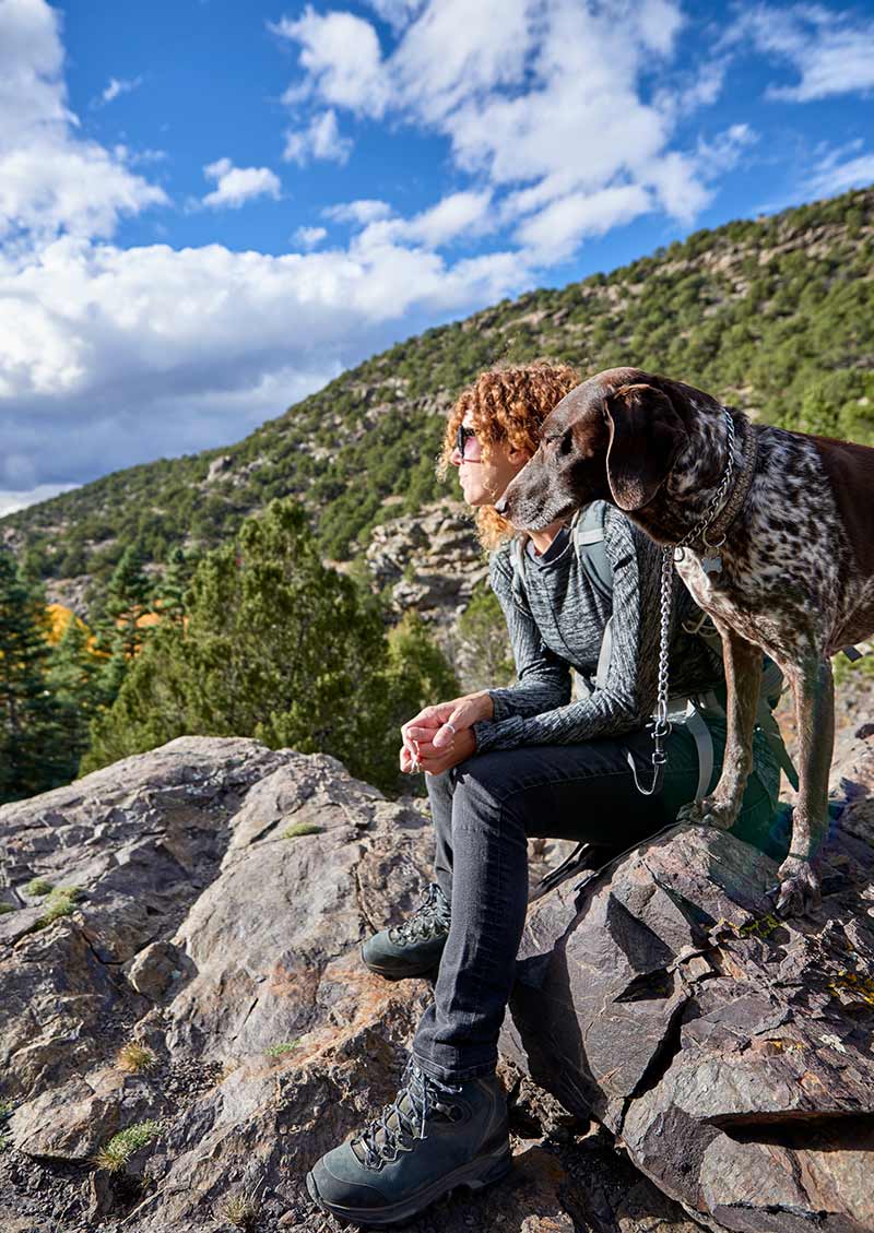 Woman Hiking with her Dog