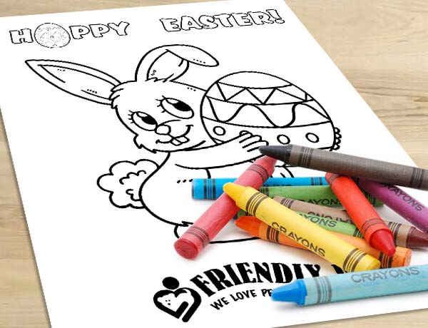 Coloring sheet with crayons