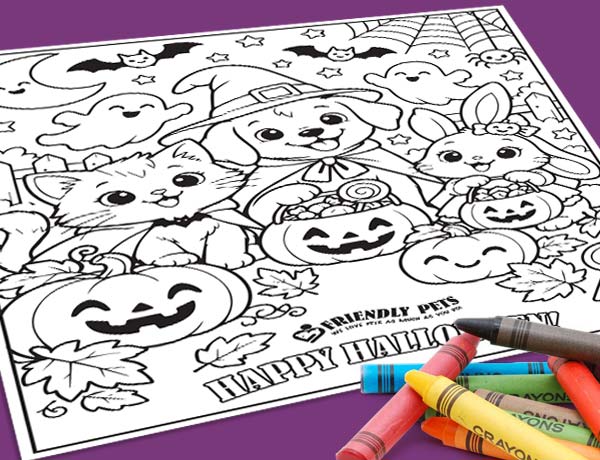 Coloring sheets with crayons